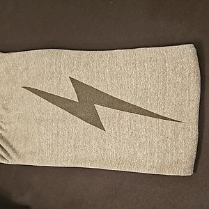 Aviator Nation Women's Grey Lightening Bolt Sweatpants, Size Medium